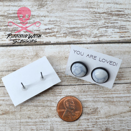 MARBLE STUDS Sending Love 2 Earring Set