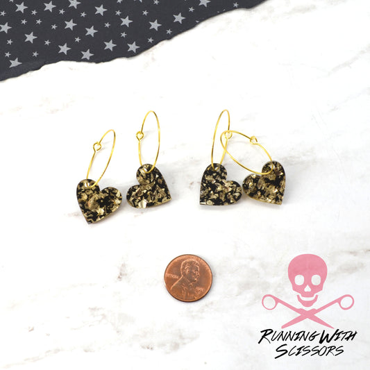 Heart of Gold Hoops Sending Love 2 Earring Set