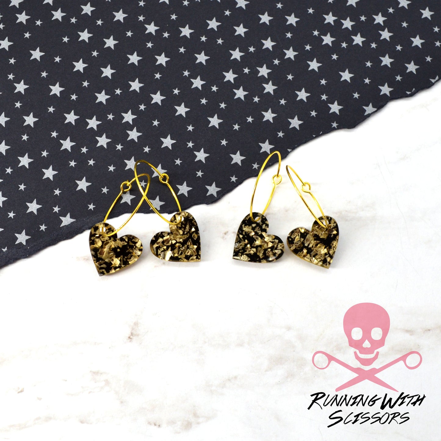 Heart of Gold Hoops Sending Love 2 Earring Set