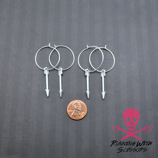 SILVER ARROW HOOPS Sending Love 2 Earring Set