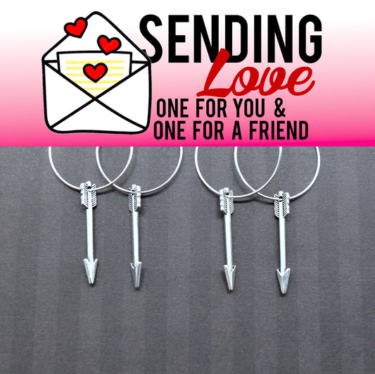 SILVER ARROW HOOPS Sending Love 2 Earring Set