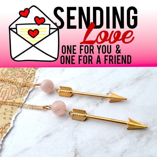 ROSE GOLD ARROWS Sending Love 2 Necklace Set