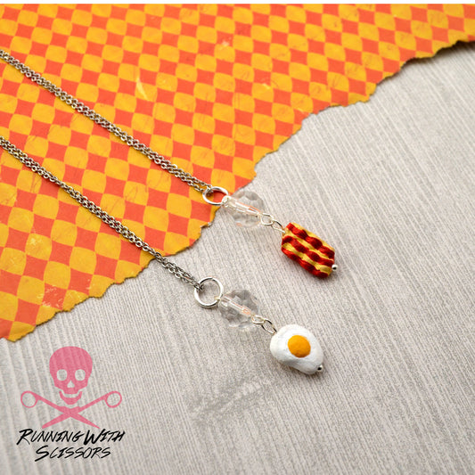 BACON AND EGGS Sending Love 2 Necklace Set
