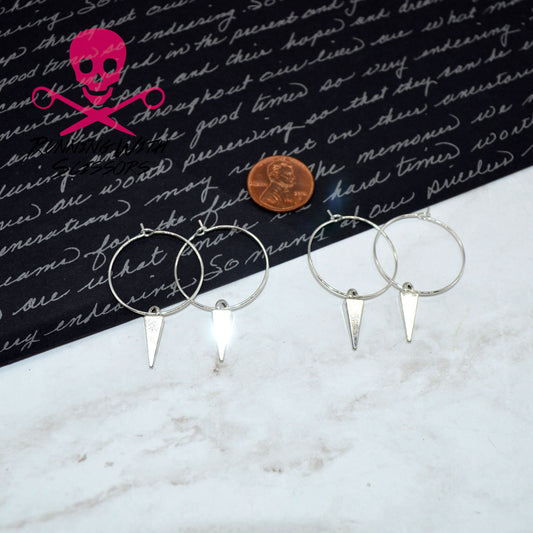 SILVER SPIKE HOOPS Sending Love 2 Earring Set