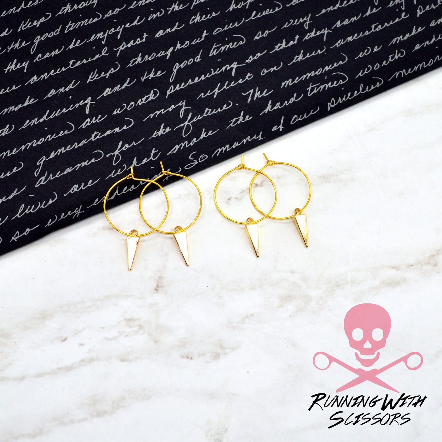 GOLD SPIKE HOOPS Sending Love 2 Earring Set
