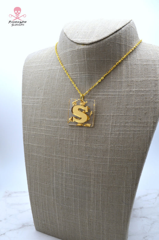 Gold Initial Necklace Customizable