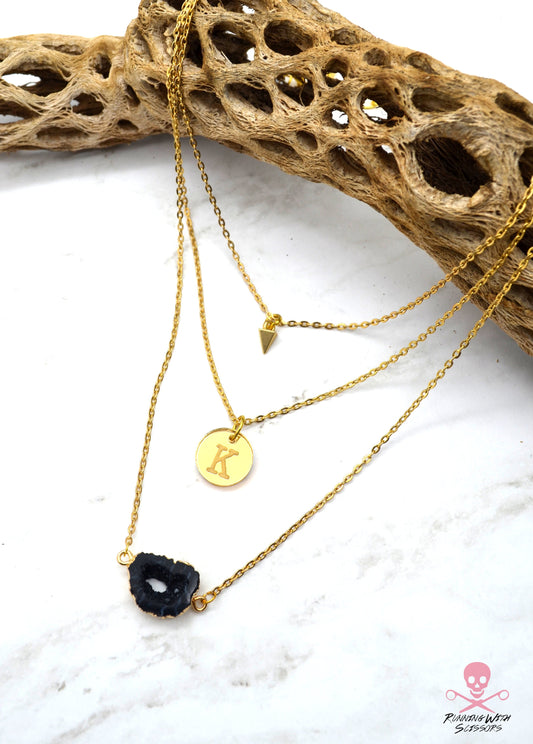 Geode Glam Customizable 3 Piece Layering Necklace
