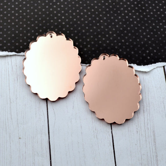 ROSE GOLD MIRROR Cameos 30x40 mm Frame Settings Laser Cut Acrylic