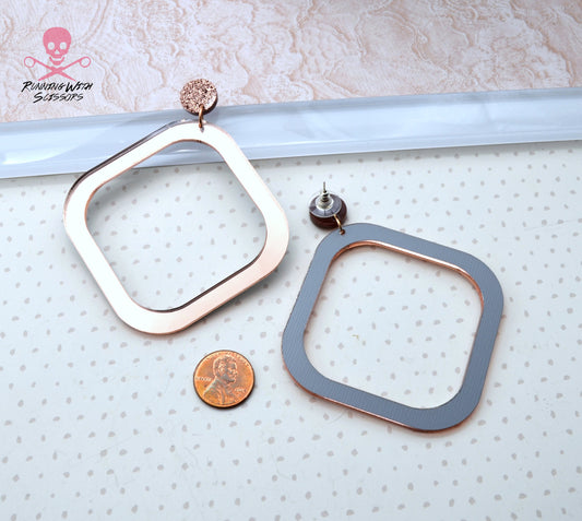 SALE GLAMOROUS HOOPS - Dangle Laser Cut Acrylic Earrings