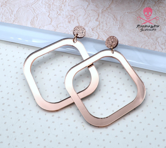 SALE GLAMOROUS HOOPS - Dangle Laser Cut Acrylic Earrings