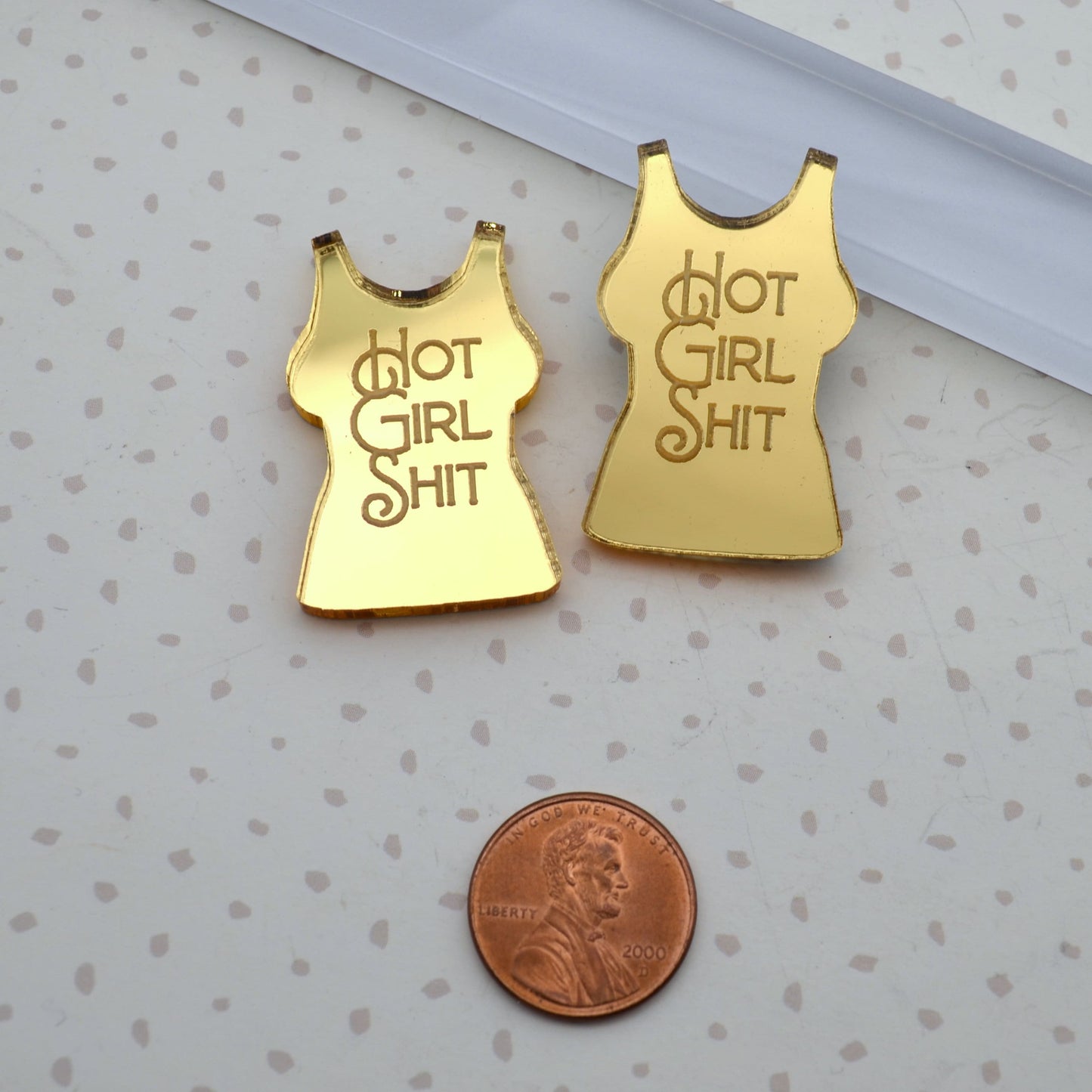 Hot Girl Sh!% MATURE Gold Mirror Cabs Cabochons flat back Laser Cut Acrylic