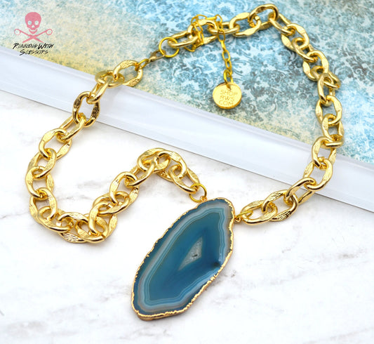CALM WATERS - Geode Slice Necklace