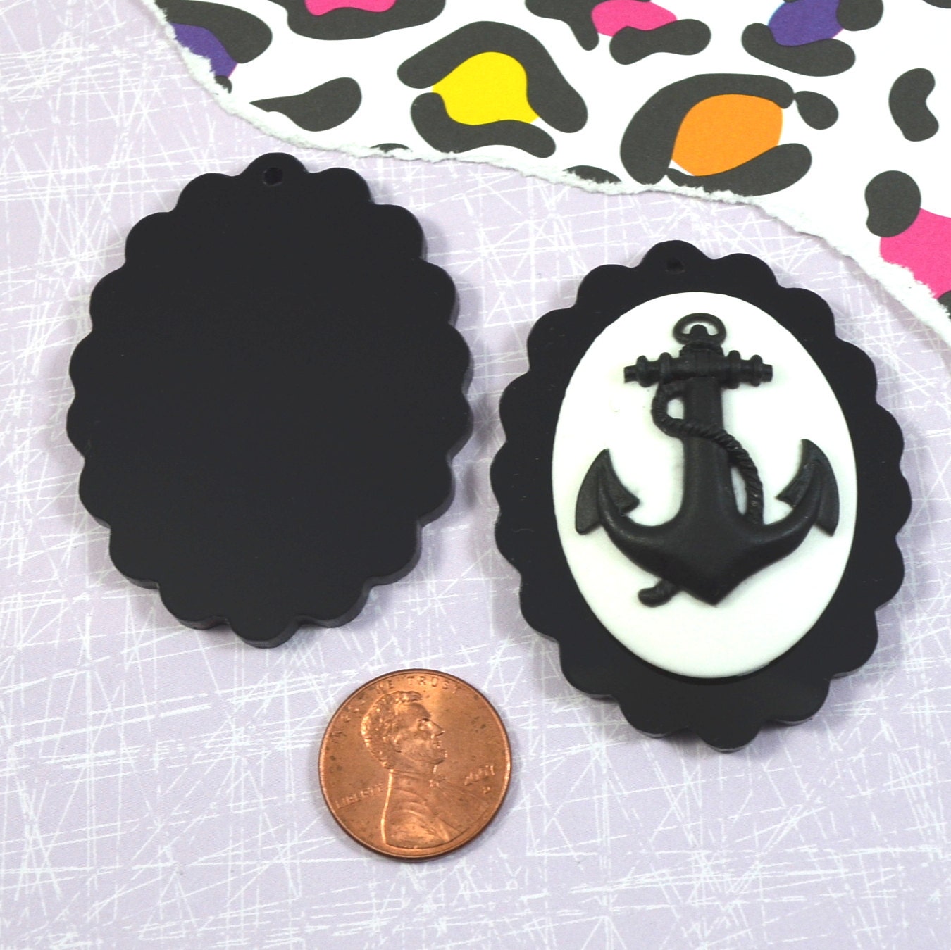 BLACK OVAL CAMEOS 30x40 mm Frame Settings Laser Cut Acrylic