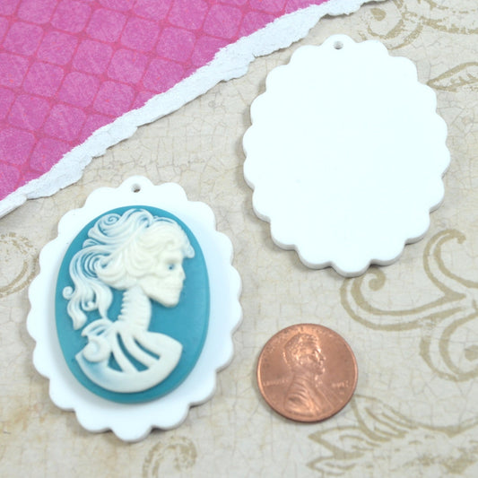 WHITE CAMEOS 30x40 mm Frame Settings Laser Cut Acrylic