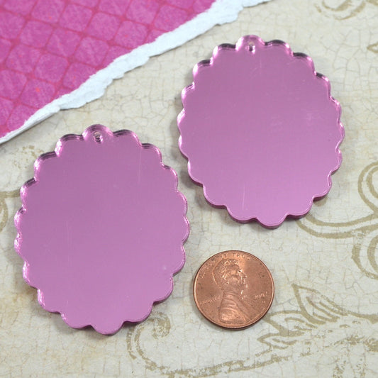 PINK MIRROR CAMEOS 30x40 mm Frame Settings Laser Cut Acrylic