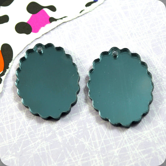 Gunmetal MIRROR CAMEOS 18x25 mm Frame Settings Laser Cut Acrylic