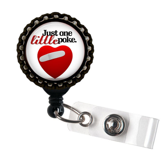 Just One Little Poke Black Retractable Badge Reel ID Holder