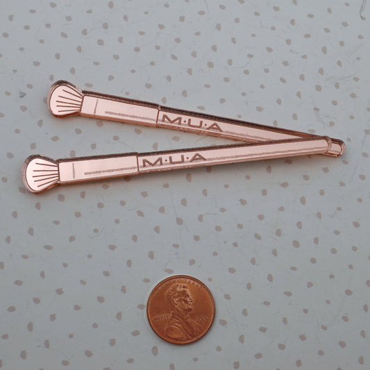 MAKEUP BRUSH CABS - Rose Gold Laser Cut Acrylic - 2 Pieces - Mac - Deco - Jewelry