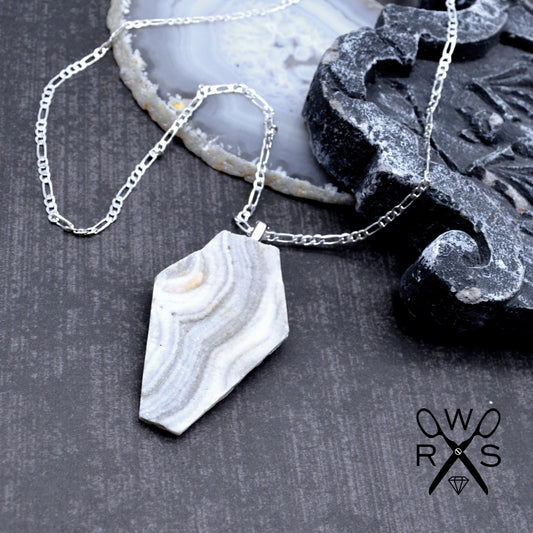 Silver Sands Coffin Necklace 925 Sterling Silver