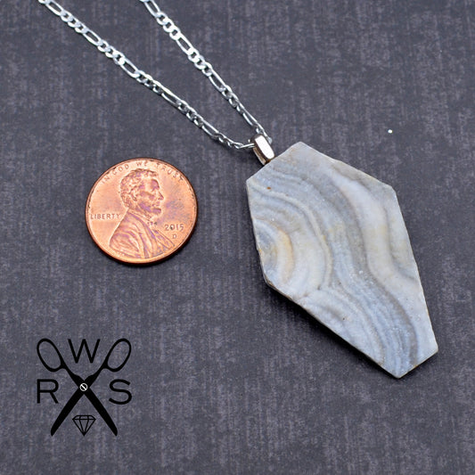 Silver Sands Coffin Necklace 925 Sterling Silver