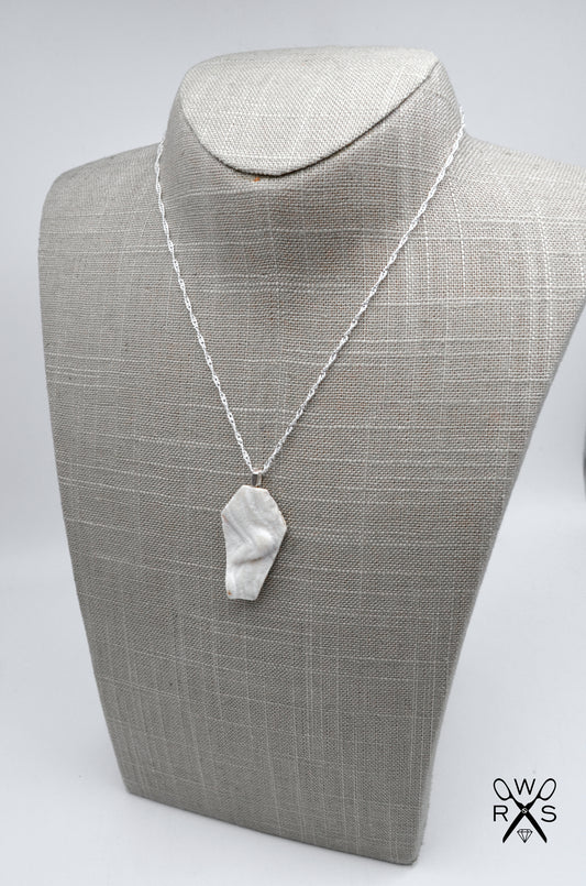 Snowflake Stone Coffin Necklace 925 Sterling Silver