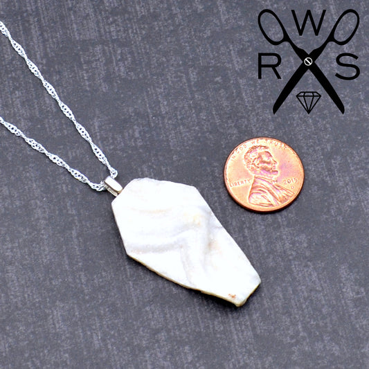 Snowflake Stone Coffin Necklace 925 Sterling Silver