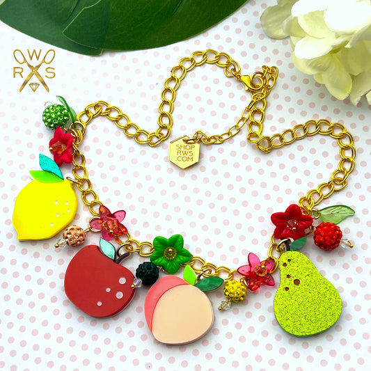 Acrylic Orchard Charm Necklace