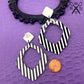 Big Flirt Dangles in Black and White Stripe