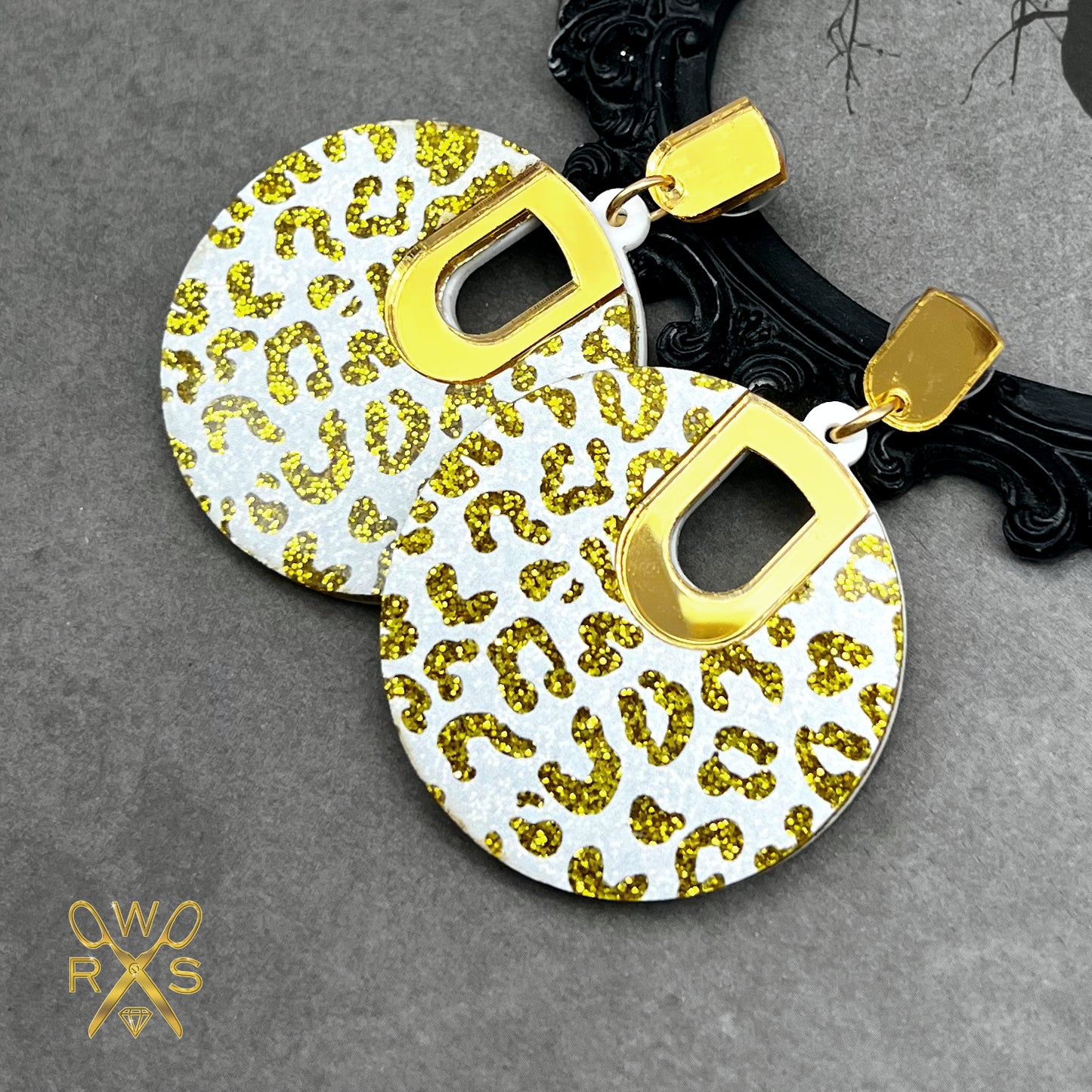 Capri Dangles in Gold Leopard