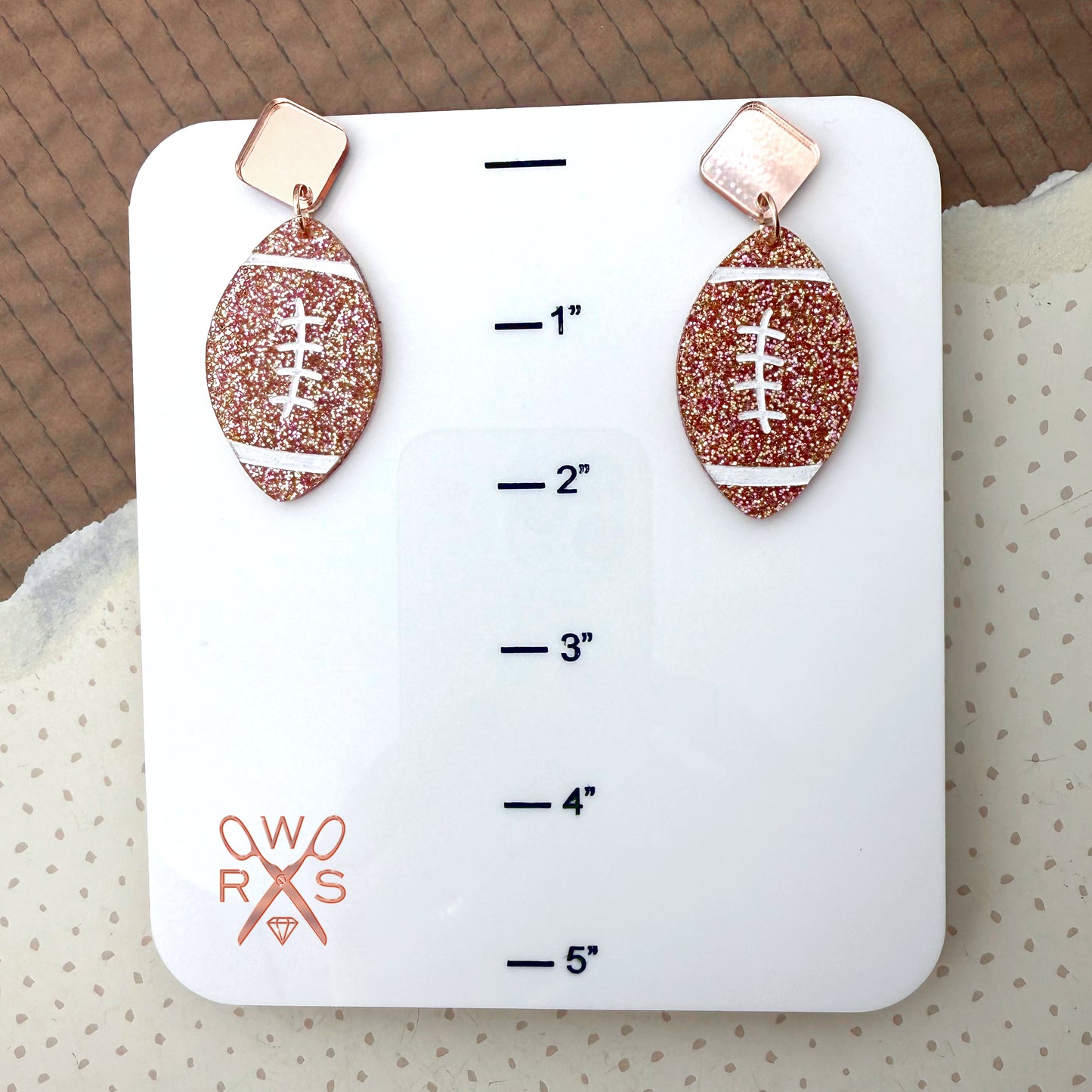 Glitter Football Dangles