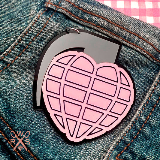 Love Bomb Brooch in Pastel Pink