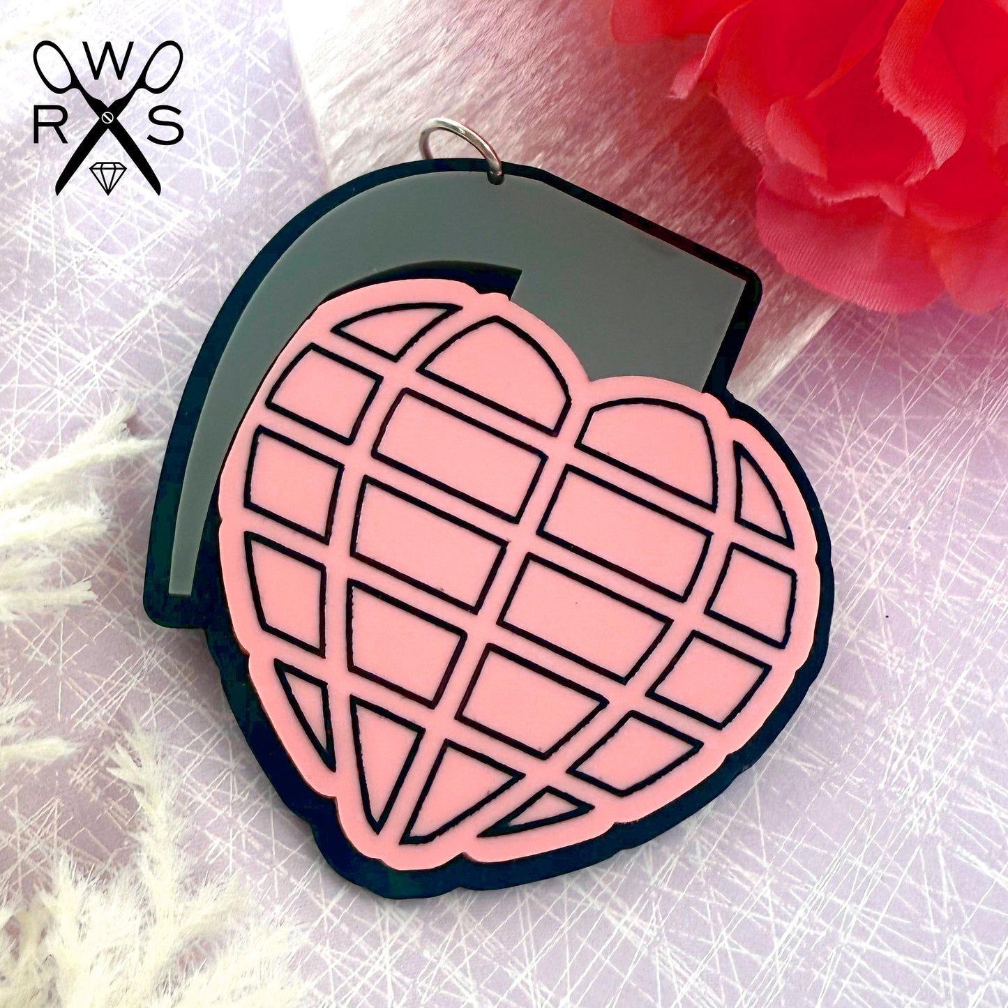 Love Bomb Brooch in Pastel Pink