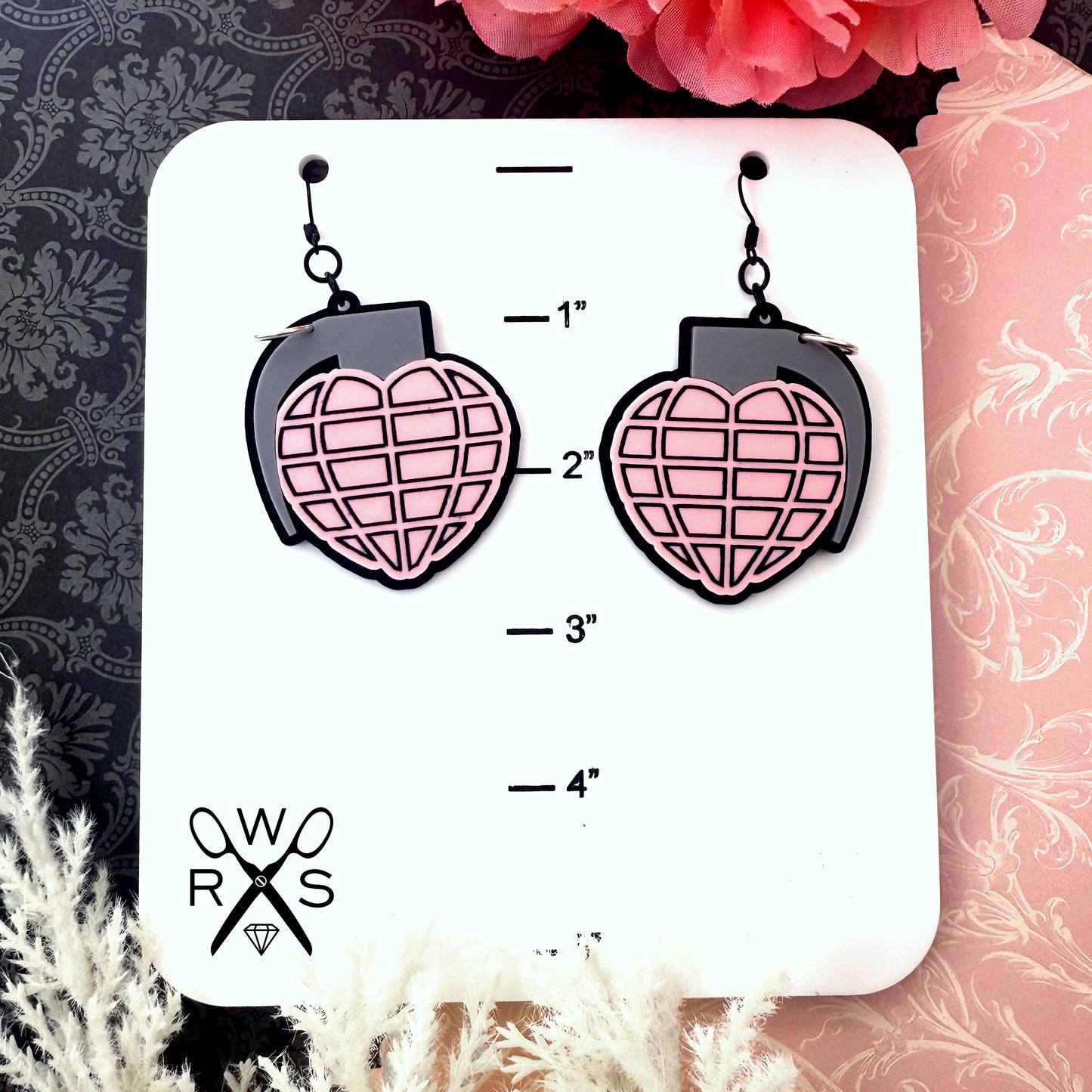 Love Bomb Dangles in Pastel Pink