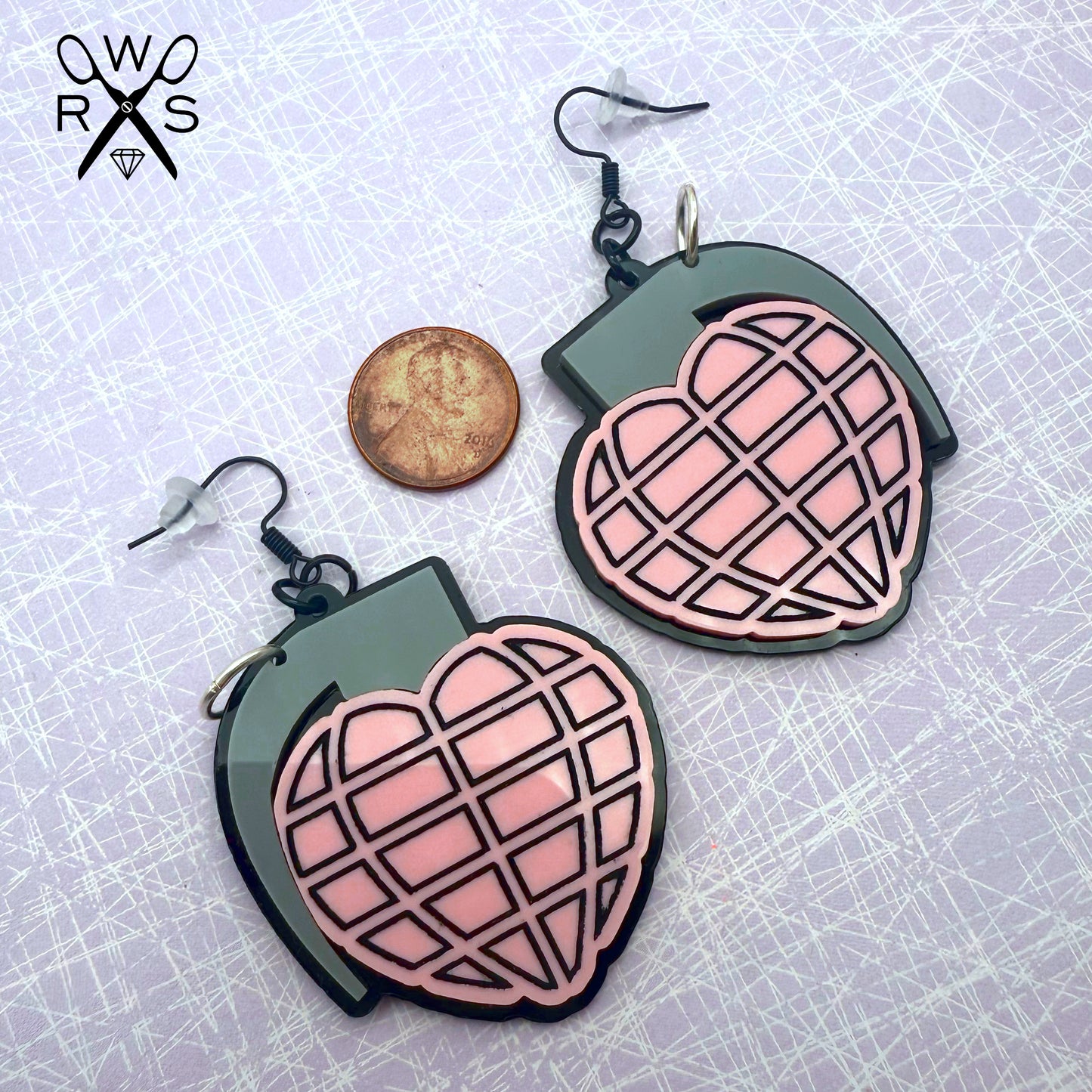 Love Bomb Dangles in Pastel Pink