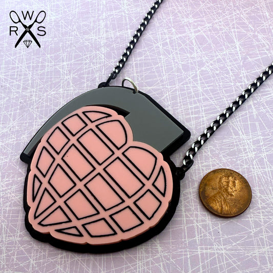 Love Bomb Necklace in Pastel Pink