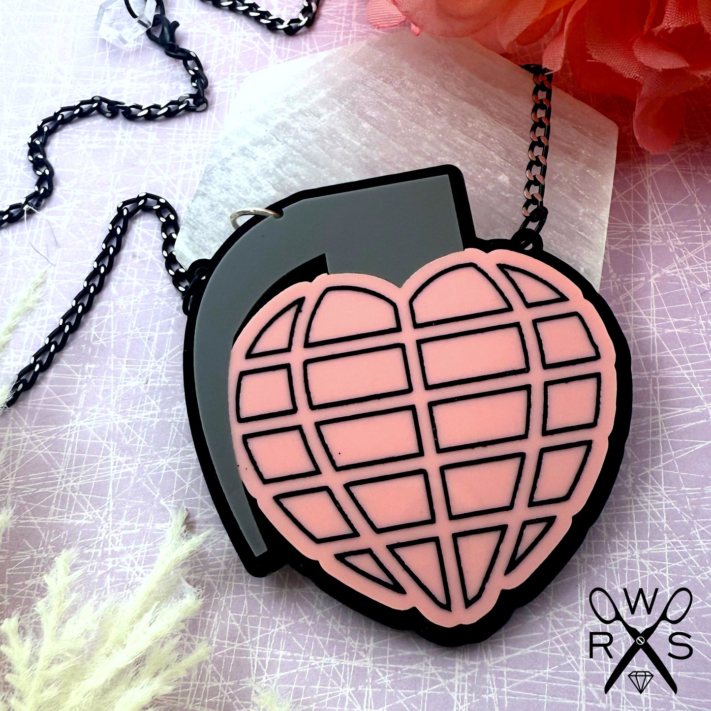 Love Bomb Necklace in Pastel Pink