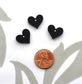 BLACK MINI HEART Charms Set of 3 - Laser Cut Acrylic Charms