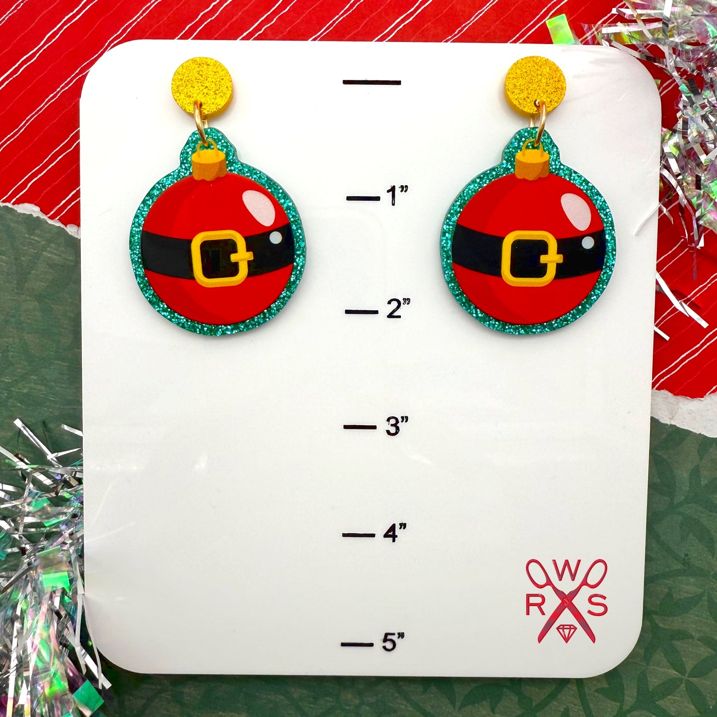 Santa Glitter Ornament Dangles