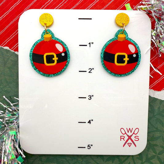 Santa Glitter Ornament Dangles