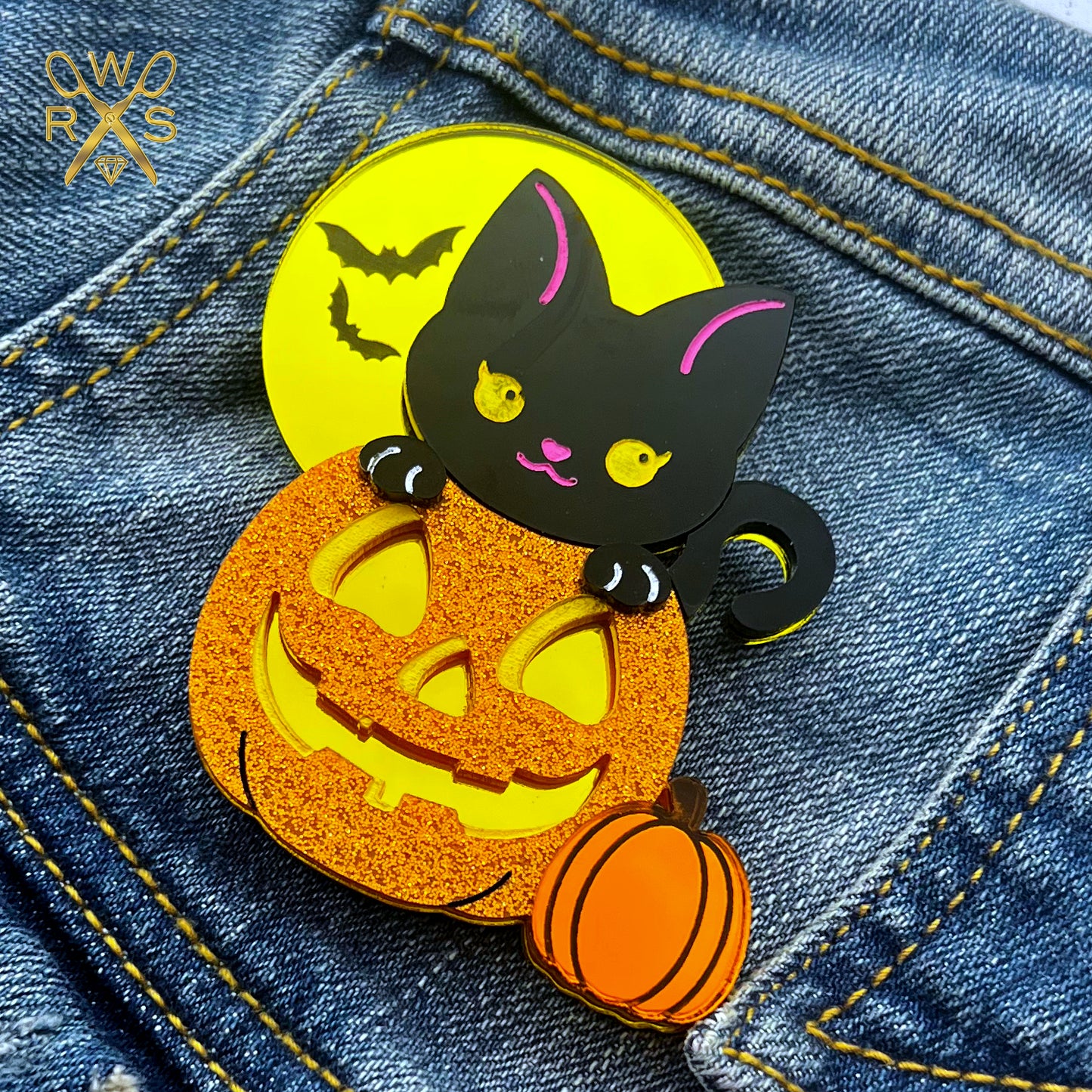 Spooky Whiskers Brooch