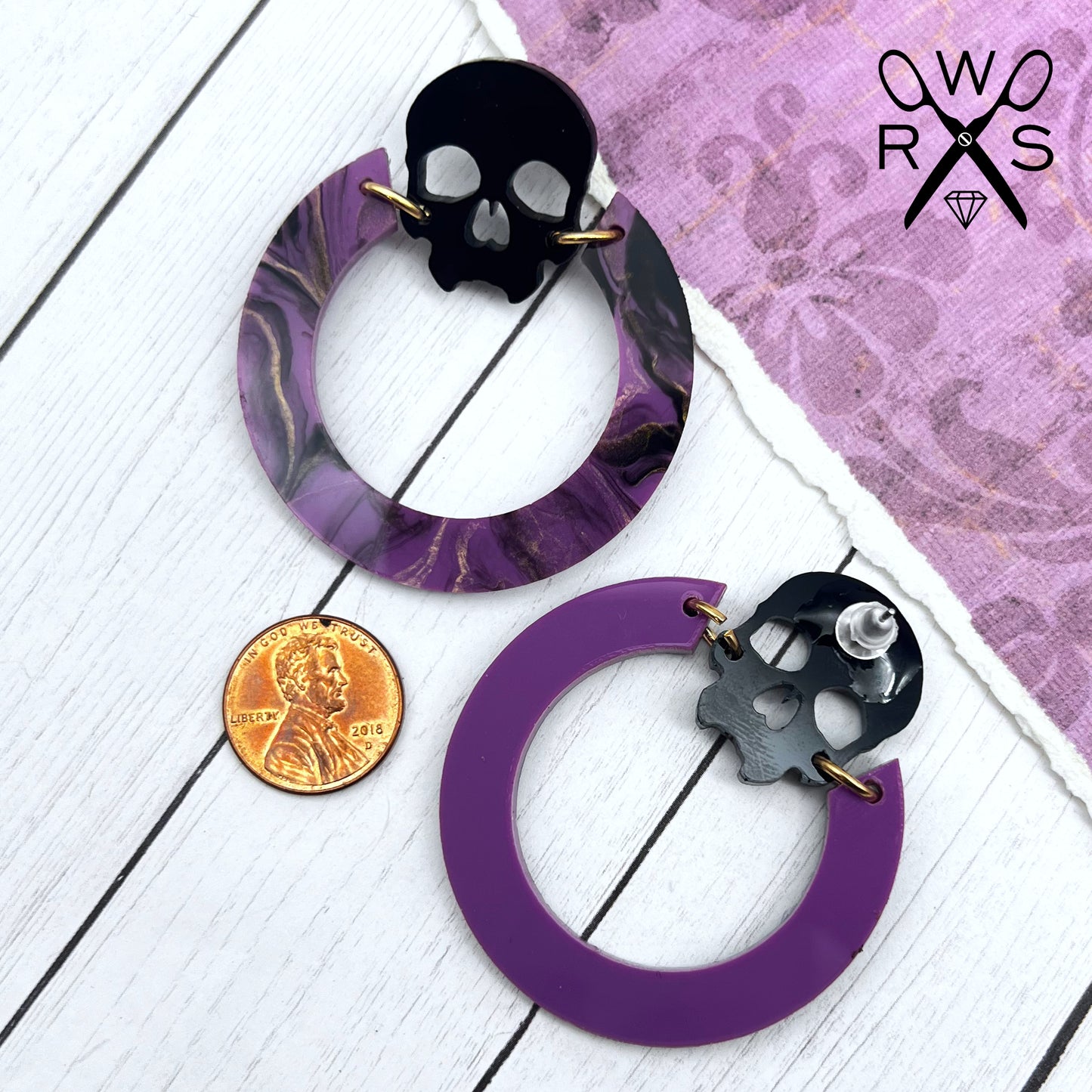 Til Death Hoops in Purple Swirl