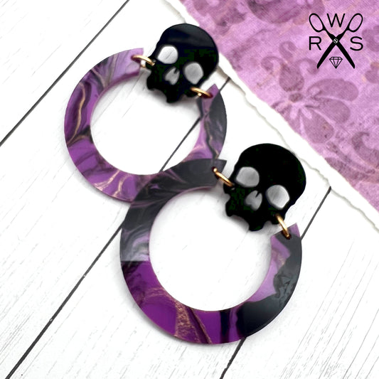 Til Death Hoops in Purple Swirl