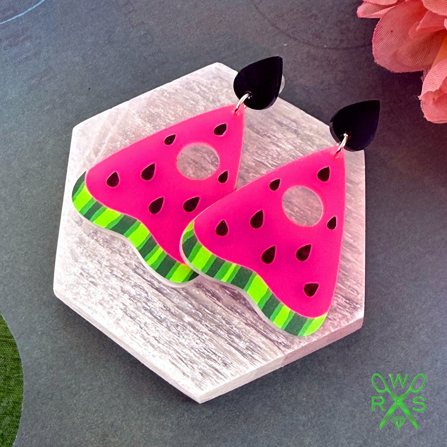 Watermelon Planchette Dangles