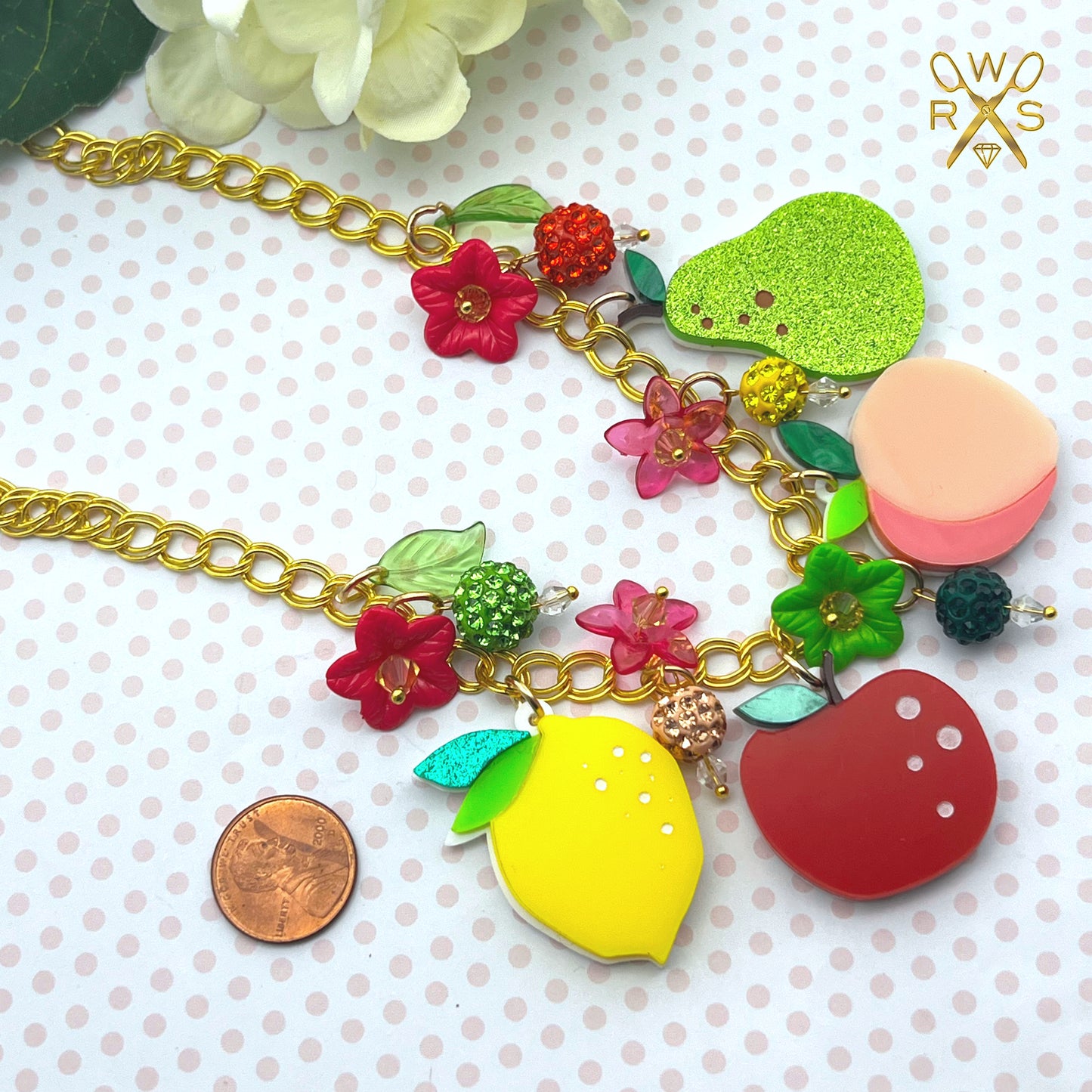 Acrylic Orchard Charm Necklace