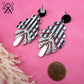 Aspen Dangles in Stripes and Silver Glitter