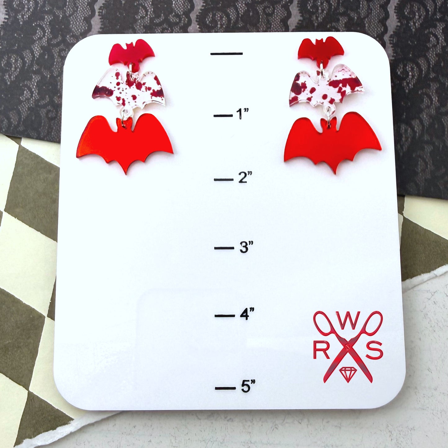 Batty Trio Dangles in Red