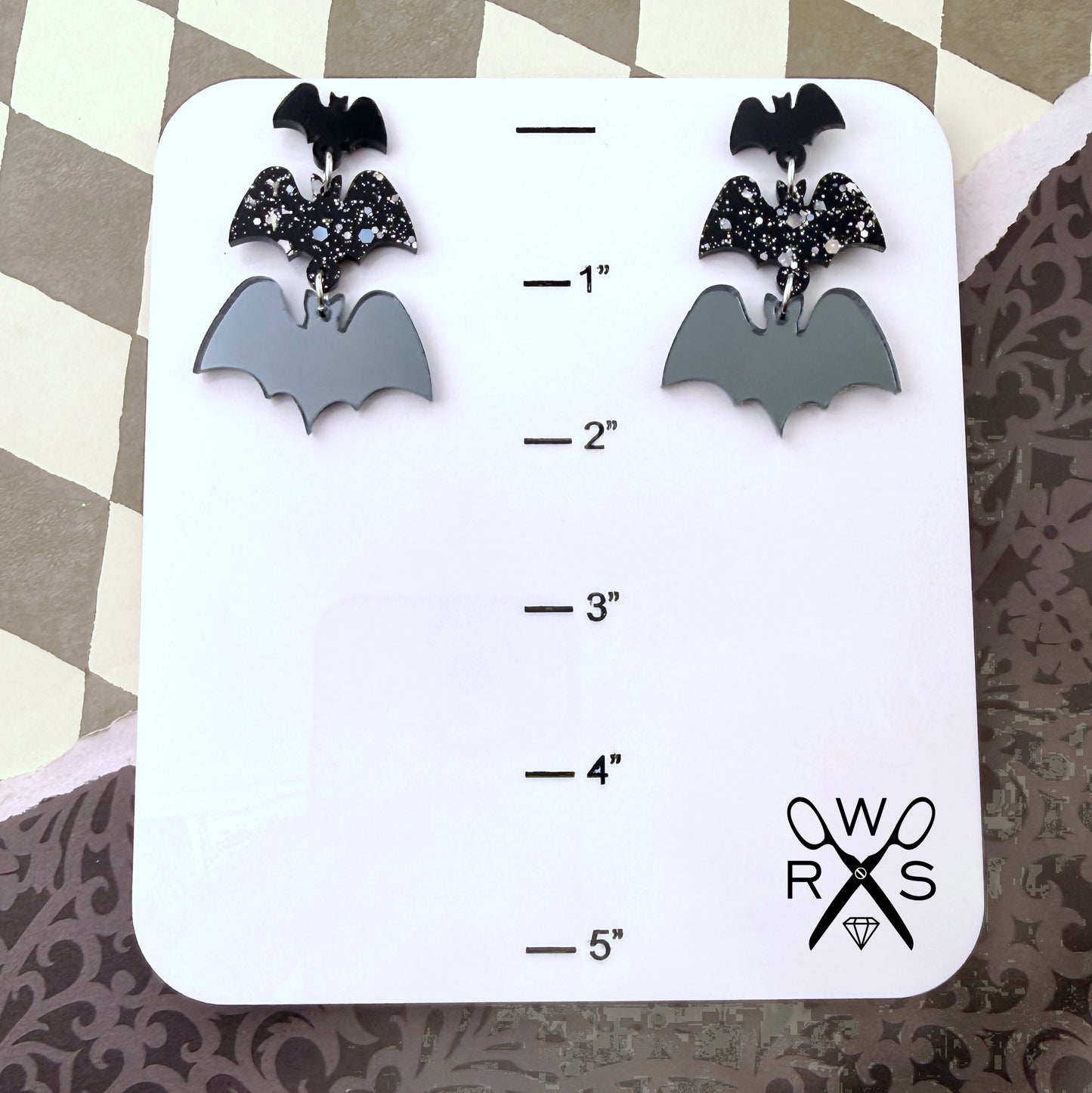 Batty Trio Dangles in Black