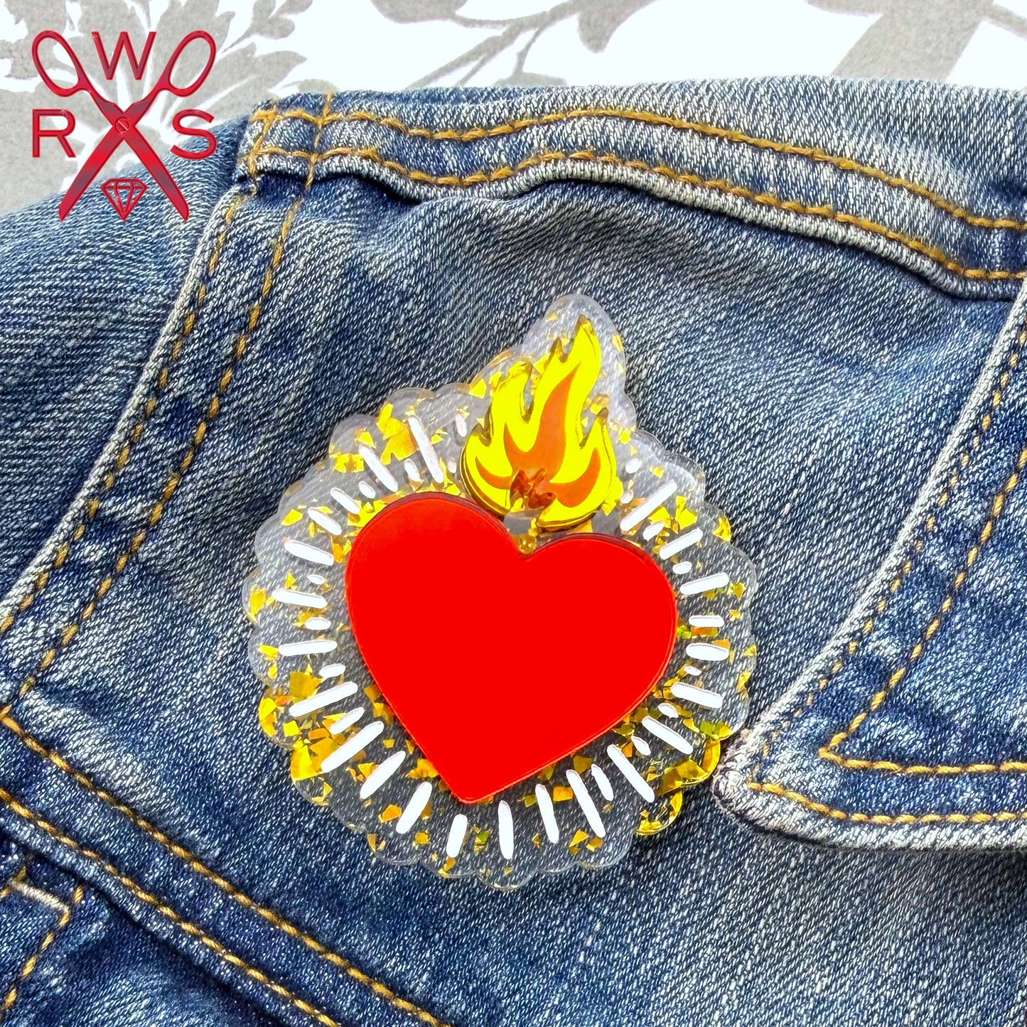Blazing Heart Pin