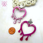 Bleeding Diamond Hearts in Magenta Glitter