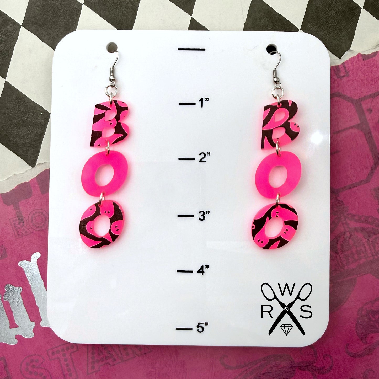 Boo Dangles in Pink Glow-in-the-Dark Ghosts